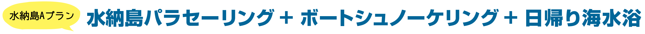 【水納島Aプラン】水納島パラセーリング ＋ ボートシュノーケリング ＋ 日帰り海水浴