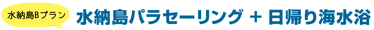 【水納島Bプラン】水納島パラセーリング ＋ 日帰り海水浴